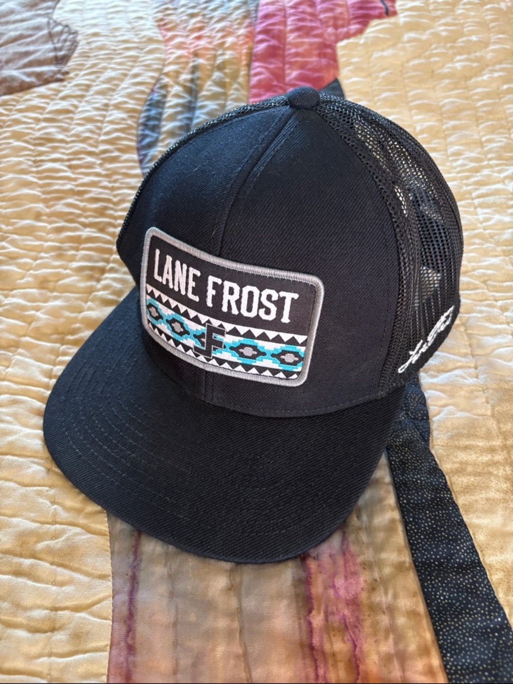 Black Mesh Lane Frost BullRider Trucker Hat